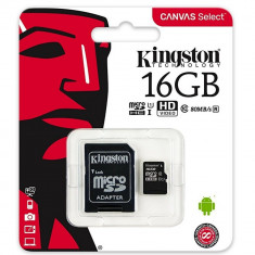 Card MicroSD Kingston 16gb cu adaptor SD Mall foto
