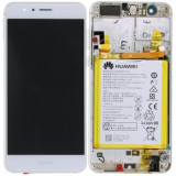 Huawei Honor 8 (FRD-L09, FRD-L19) Capac frontal modul display + LCD + digitizer + baterie alb 02350USJ 02350UEN