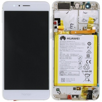 Huawei Honor 8 (FRD-L09, FRD-L19) Capac frontal modul display + LCD + digitizer + baterie alb 02350USJ 02350UEN foto