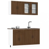 Set dulap de bucătărie din 4 piese &bdquo;Kalmar&rdquo; stejar maro lemn
