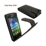 Husa Flip Piele Eco Neagra Forcell pt. Samsung S8600, Protectie Premium