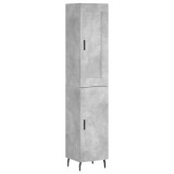 Cumpara ieftin Dulap inalt, gri beton, 34,5x34x180 cm, lemn prelucrat