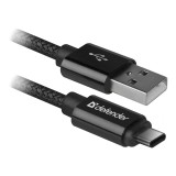 Cablu Date si Incarcare USB la USB Type-C Defender 2.1A, 1 m, Negru USB09-03T