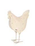 Figurina Gaina metal alb vintage 40x19,5x48,5h