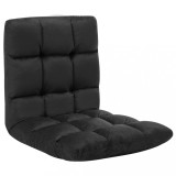 vidaXL Scaun Podea Pliabil Negru Microfibra, Reglabil, 100x50x13 cm, Relaxare Interior/Exterior, Compact si Durabil