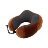 Perna De Calatorie Pentru Gat, Pentru Avion Si Masina, Din Spuma Cu Memorie, 25x30 cm, Maro