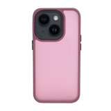 Husa cu protectie la camere si finisaj mat compatibil apple iphone 15, smoked, bordo