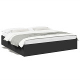 VidaXL Cadru de pat, negru, 200x200 cm, lemn prelucrat