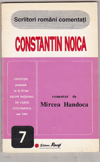 bnk ant Constanin Noica comentat de Mircea Handoca