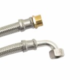 DN13 DVGW Furtun armat cu &icirc;mpletitură din oțel inoxidabil 1/2&Prime; AG x 1/2&Prime; &Uuml;M cot 2000 mm