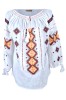 Bluza tip ie dama RD24, alb/portocaliu marimea S