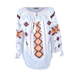 Bluza tip ie dama RD24, alb/portocaliu , marimea 3XL
