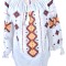 Bluza tip ie dama RD24, alb/portocaliu , marimea L