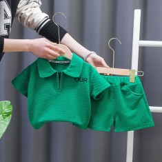 Costumas verde pentru copii - OUR (Marime Disponibila: 9-12 luni (Marimea 20 foto