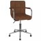 vidaXL Scaun de bucătărie pivotant, maro, material textil