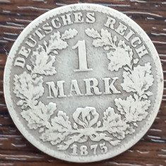 (A287) MONEDA DIN ARGINT GERMANIA - 1 MARK 1875, LIT. C, NECURATATA