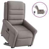 Cumpara ieftin Fotoliu electric rabatabil cu ridicare, gri taupe, textil