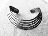 Argint BRATARA REGLABILA MASIVA art deco FRANTA de efect SUPERBA vintage