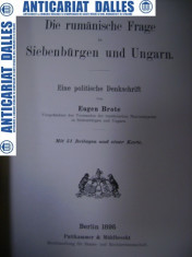 Die rumanische Frage in Siebenburgen und Ungarn - Eugen Brote -1895 foto