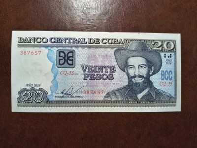 CUBA 20 PESOS 2016 UNC foto