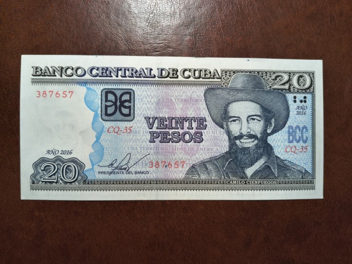 CUBA 20 PESOS 2016 UNC