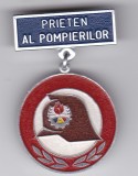 AMS - INSIGNA PIONER PRIETEN AL POMPIERILOR, aluminiu (model cub pe verso)