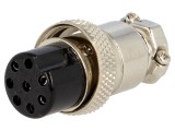 Conector mamă pentru microfoane CLIFF, 8 pini, pe cablu drept