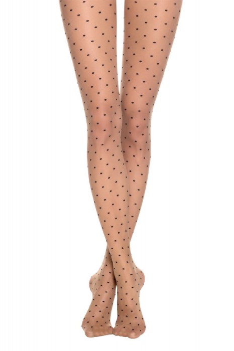 Ciorap cu model plasă cu puncte, Conte Fantasy Pois - Bronz, 2-S Standard