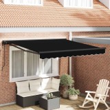 vidaXL Cortina Retractabilă Negru 300x250 cm țesătură 3330050