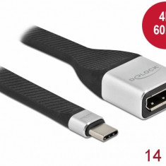 Adaptor USB type C la Displayport (DP Alt Mode) 4K60Hz T-M 14cm, Delock 86934