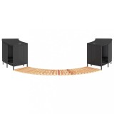 vidaXL &Icirc;mprejmuire cadă cu hidromasaj, negru, poliratan / lemn acacia 3270634