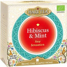 Ceai de hibiscus si menta bio New Sensation, 10 plicuri, Hari Tea