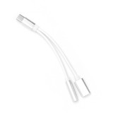 Adaptor AUX 2in1 Type-C la Jack 3.5mm + Type-C Incarcare Alba Compatibil Universal