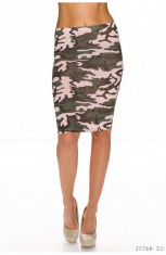 Fusta Midi Bodycon cu Imprimeu Camuflaj foto