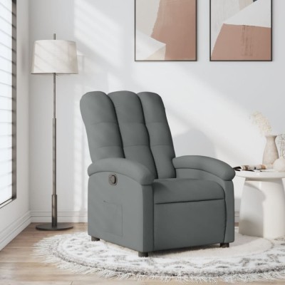 vidaXL Fotoliu rabatabil gri &amp;icirc;nchis, material textil 3205381 foto
