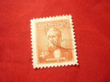 Timbru Canada 1952 -Personalitati -Al. Mackenzie ,4C stampilat