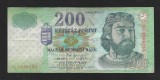 UNGARIA 200 FORINTI 2005 , P- 187 e , Semn Adamecz Peter - Jarai Zsigmond - Auth Henrik , Prefix FC - Seria 1086253 , VF