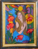 SIRENA tablou original pictat manual30&times;40 cm