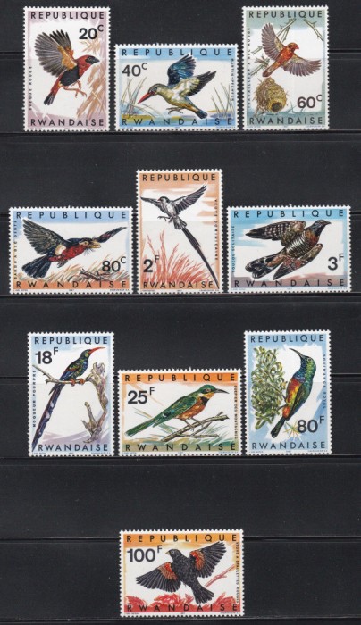 Rwanda 1967 - Păsări, MNH