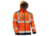 Bluză softshell portocaliu-bleumarin M avertizare