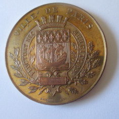 Rara! Medalie bronz aurit Expozitia Internationala Bruxelles/Primaria Paris 1897
