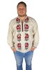 Ie barbati traditionala Rody S Forever, bumbac 100%, bej/negru, broderie romaneasca, maneca lunga, marimea 2XL