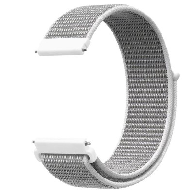 Curea material textil, compatibila cu Pebble Time Steel, Telescoape QR, 22mm, Light Gray foto