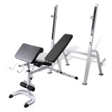 Banca Fitness Multifunctionala vidaXL, Reglabila, Exercitii Corp Intreg, Otel, 150x45x123 cm, Max 100kg