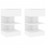 VidaXL Noptiere, 2 buc., alb, 40x35x65 cm, PAL