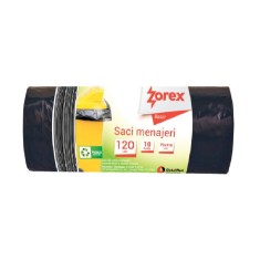 Saci Menajeri Zorex Basic, 120L, 70x108 cm, 10 Buc/Rola, Culoare Neagra, Articole Curatenie, Saci Menaj, Saci de Gunoi, Saci Menajeri 120L foto