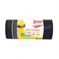 Saci Menajeri Zorex Basic, 120L, 70x108 cm, 10 Buc/Rola, Culoare Neagra, Articole Curatenie, Saci Menaj, Saci de Gunoi, Saci Menajeri 120L