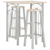 Cumpara ieftin Set mobilier de bar, 3 piese, lemn si otel