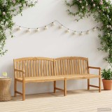 vidaXL Bancă din lemn sculptată manual cu flori natural 42030023