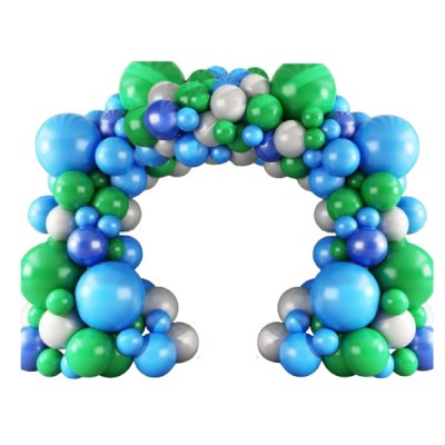 Set arcada baloane decorative din 122 piese, aranjament pentru petrecere potrivit tematica Avengers Marvel, calitate latex Extra, Albastru Verde foto